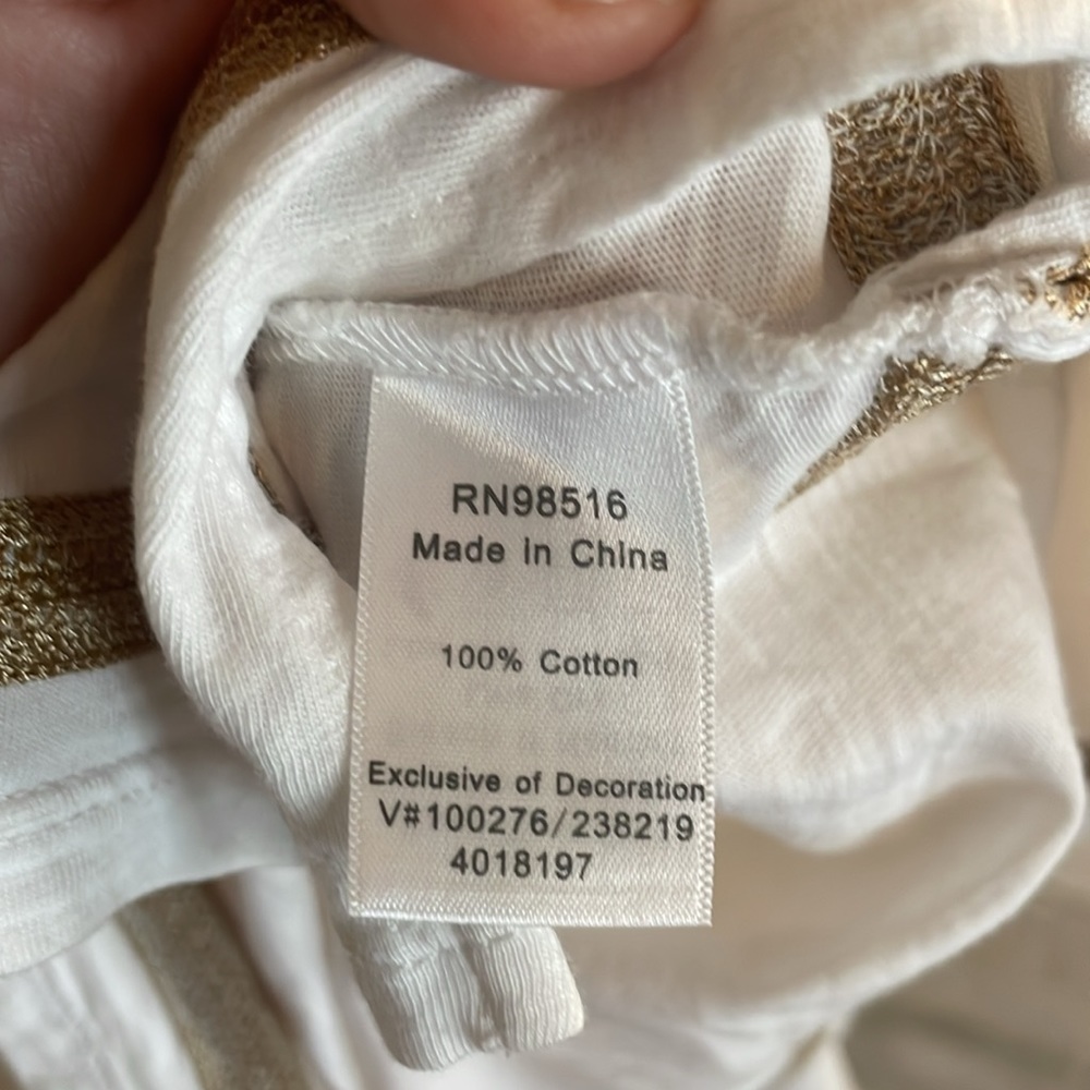 [Coldwater Creek] White/Gold Embroidered Blouse - Size XS (4-6) - Picture 7 of 7